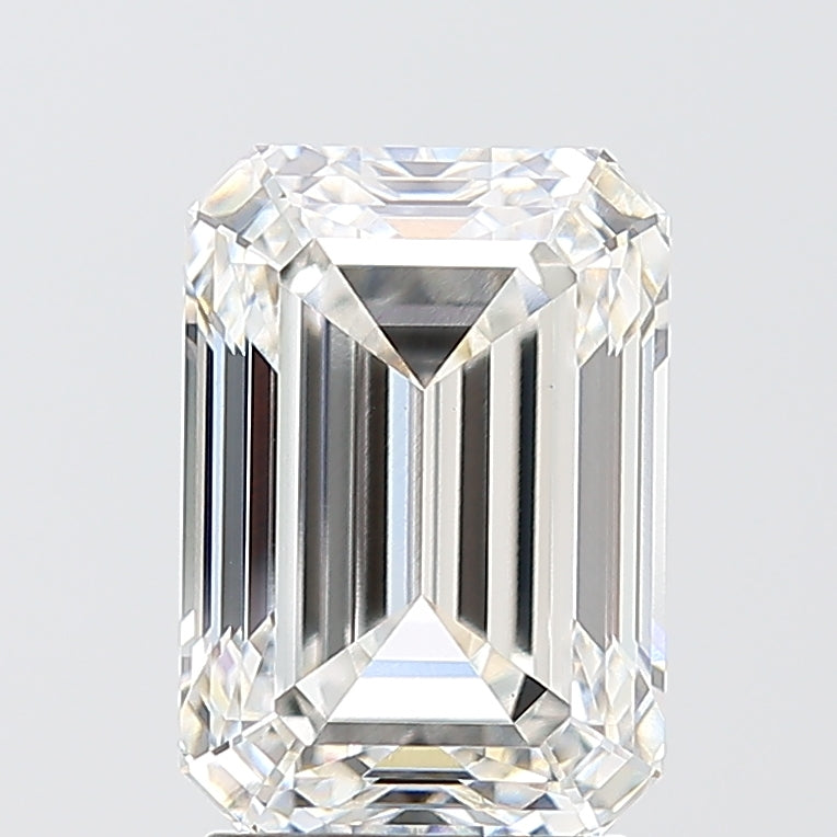 3.09 Carat Emerald Shaped, Ideal Cut, F Color, VVS2 Clarity, IGI Certified Lab Grown Diamond