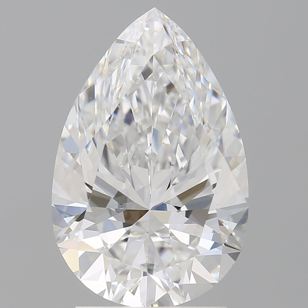 2.59 Carat Pear Shaped, Ideal Cut, E Color, VVS2 Clarity, IGI Certified Lab Grown Diamond