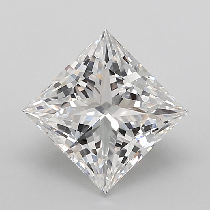 2.54 Carat Princess Shaped, Ideal Cut, E Color, VVS2 Clarity, IGI Certified Lab Grown Diamond