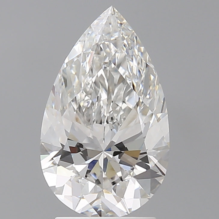 2.59 Carat Pear Shaped, Ideal Cut, F Color, VVS2 Clarity, IGI Certified Lab Grown Diamond