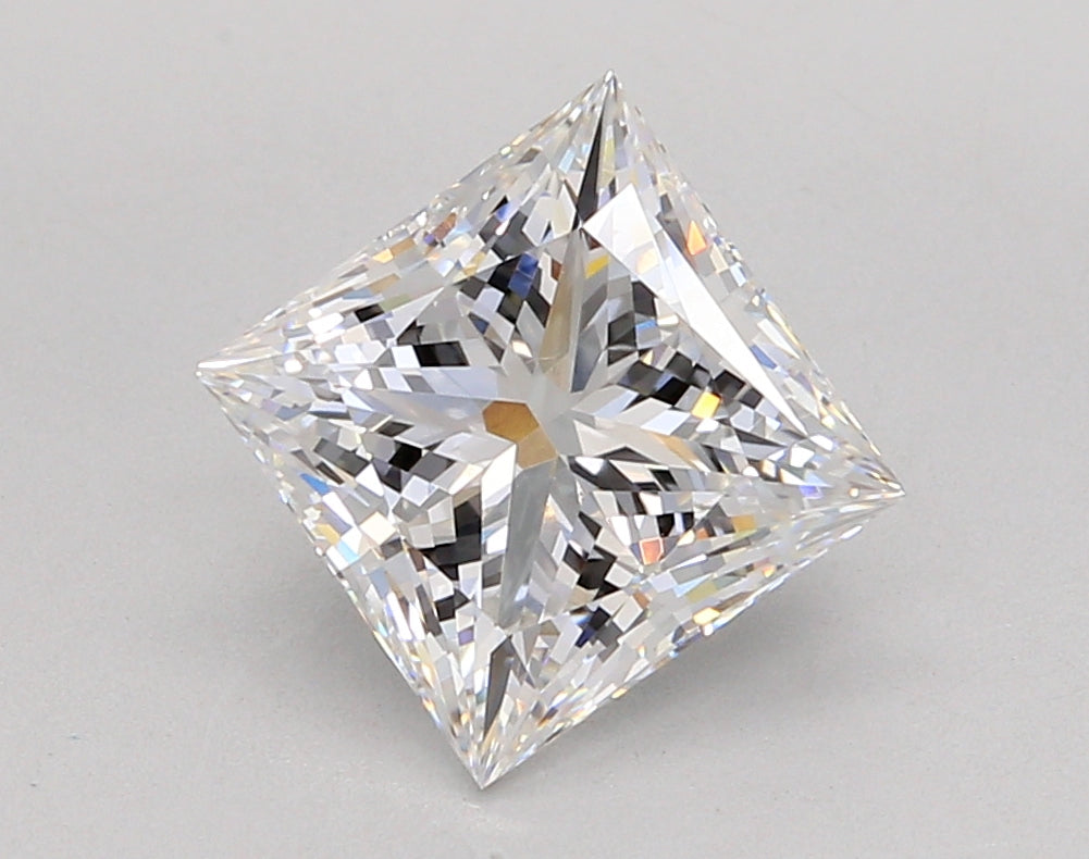 3.05 Carat Princess Shaped, Ideal Cut, E Color, VVS2 Clarity, IGI Certified Lab Grown Diamond