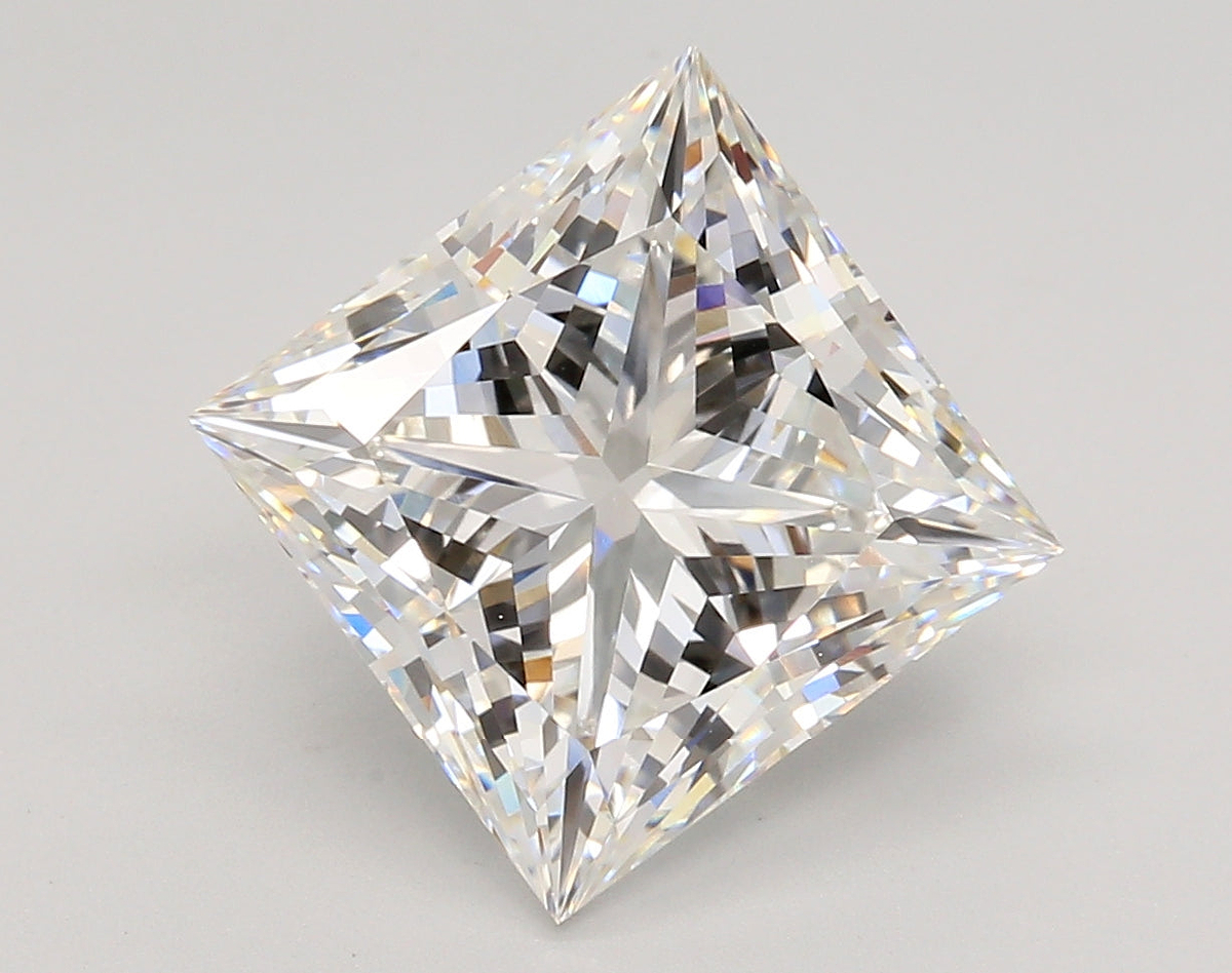 5.57 Carat Princess Shaped, Ideal Cut, E Color, VS1 Clarity, IGI Certified Lab Grown Diamond