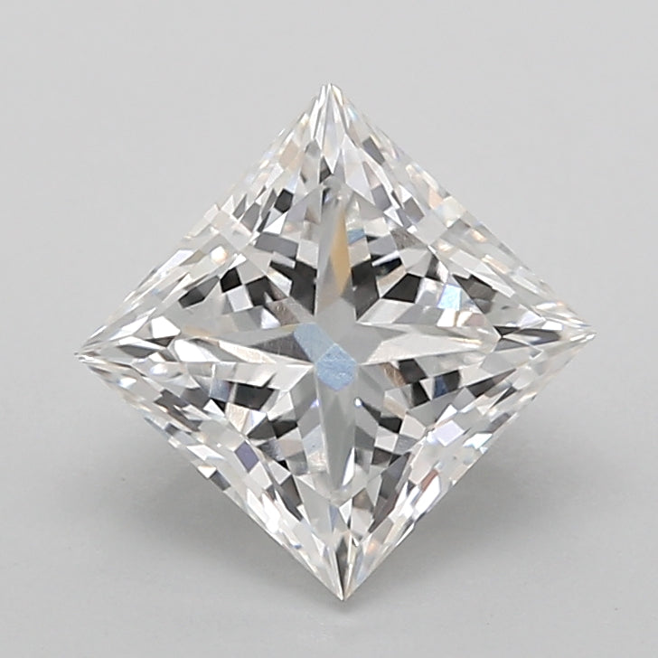 2.01 Carat Princess Shaped, Ideal Cut, E Color, VVS1 Clarity, IGI Certified Lab Grown Diamond