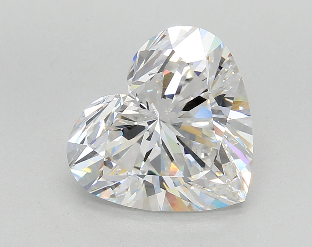4.07 Carat Heart Shaped, Ideal Cut, E Color, VVS2 Clarity, IGI Certified Lab Grown Diamond