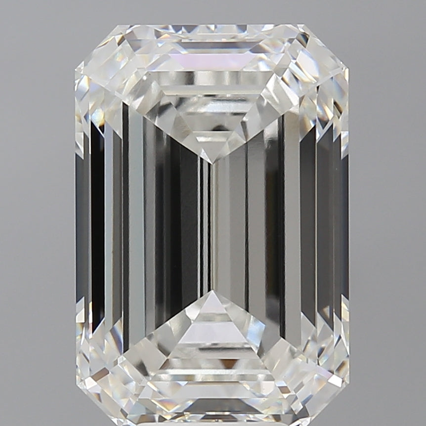 9.08 Carat Emerald Shaped, Ideal Cut, F Color, VVS2 Clarity, IGI Certified Lab Grown Diamond