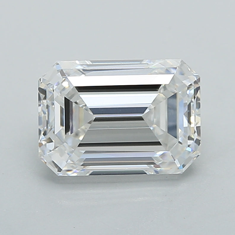 2.00 Carat Emerald Shaped, Ideal Cut, D Color, VVS2 Clarity, IGI Certified Lab Grown Diamond