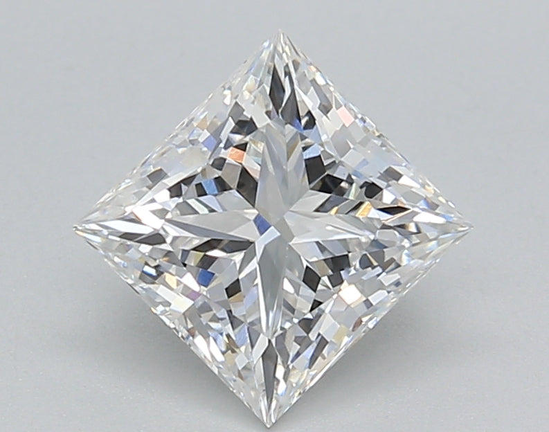 1.52 Carat Princess Shaped, Excellent Cut, D Color, VS1 Clarity, IGI Certified Lab Grown Diamond