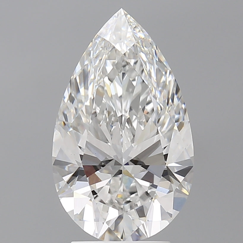 3.59 Carat Pear Shaped, Ideal Cut, E Color, VS1 Clarity, IGI Certified Lab Grown Diamond
