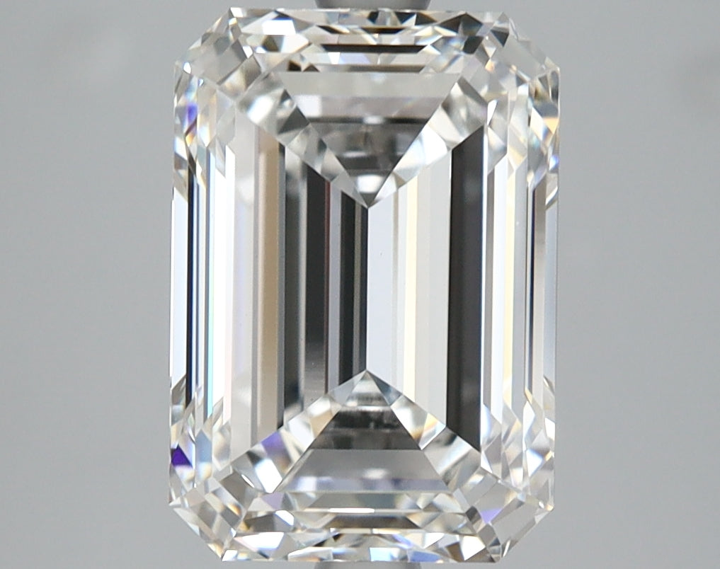 4.04 Carat Emerald Shaped, Ideal Cut, E Color, VVS2 Clarity, IGI Certified Lab Grown Diamond