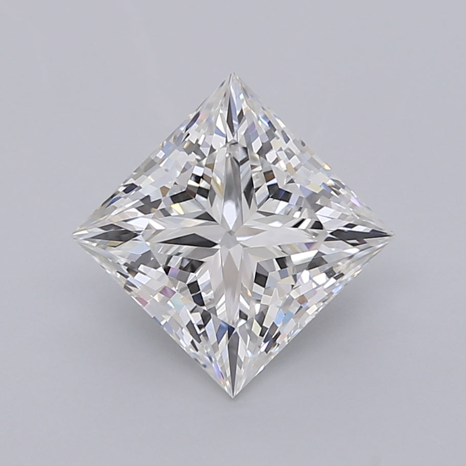 3.02 Carat Princess Shaped, Ideal Cut, E Color, VVS2 Clarity, IGI Certified Lab Grown Diamond