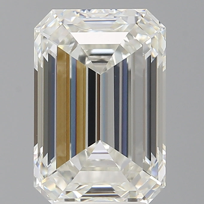 4.59 Carat Emerald Shaped, Ideal Cut, F Color, VVS2 Clarity, IGI Certified Lab Grown Diamond
