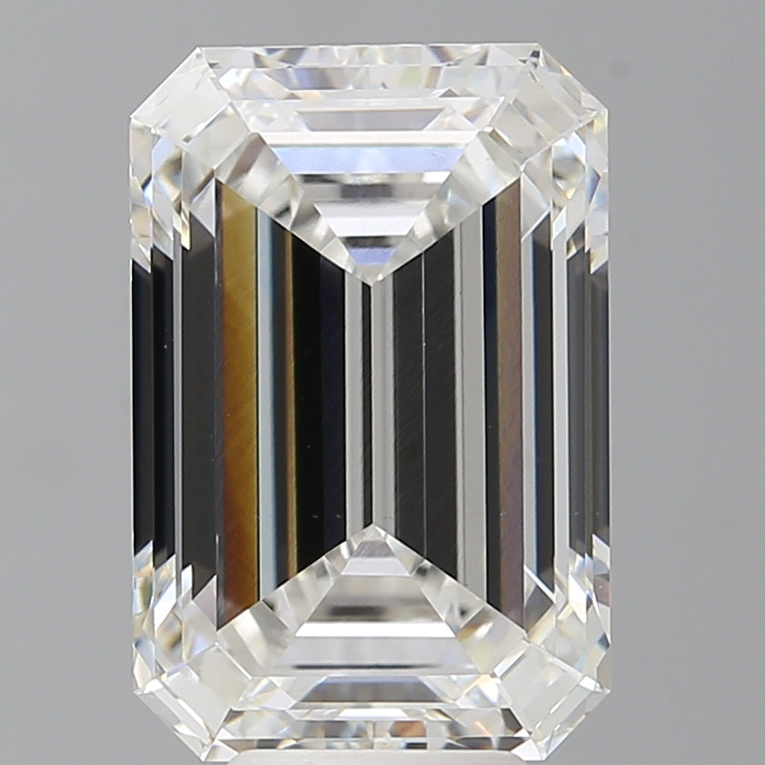 7.60 Carat Emerald Shaped, Ideal Cut, F Color, VVS2 Clarity, IGI Certified Lab Grown Diamond