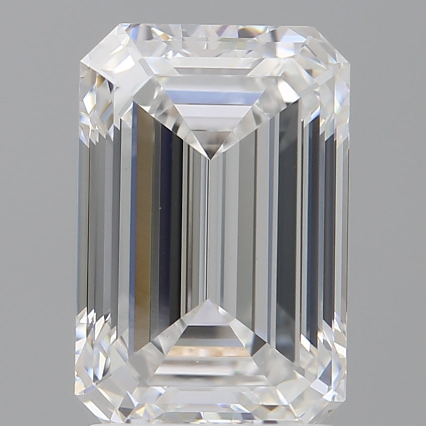 2.03 Carat Emerald Shaped, Ideal Cut, E Color, VVS2 Clarity, IGI Certified Lab Grown Diamond