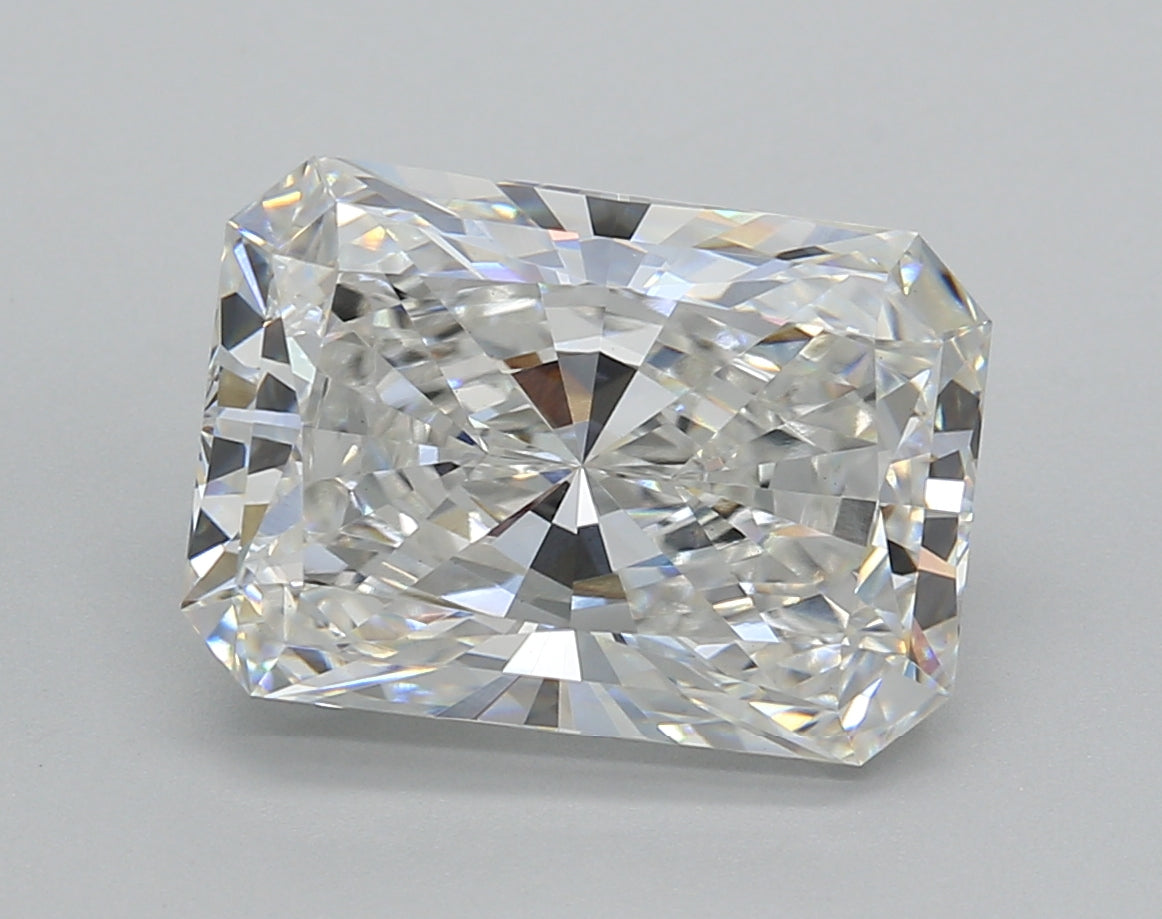 5.01 Carat Radiant Shaped, Excellent Cut, E Color, VVS2 Clarity, IGI Certified Lab Grown Diamond