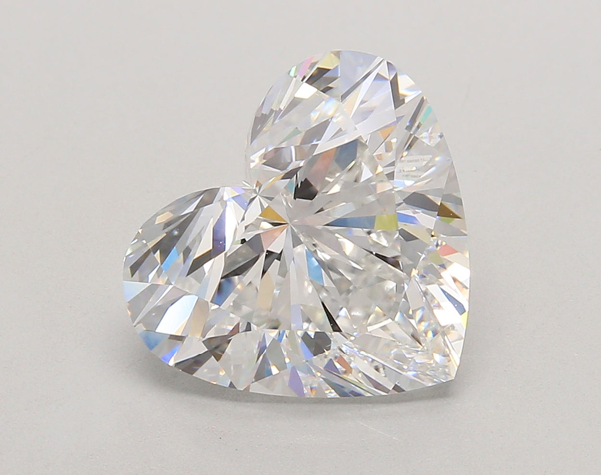 5.57 Carat Heart Shaped, Ideal Cut, D Color, VVS2 Clarity, IGI Certified Lab Grown Diamond