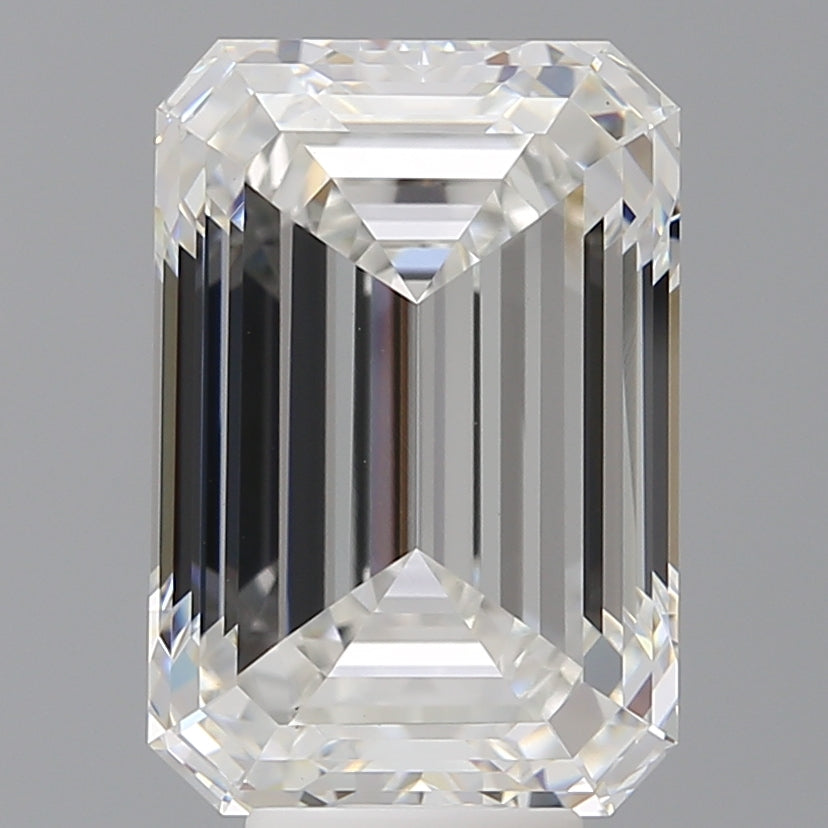 8.08 Carat Emerald Shaped, Ideal Cut, F Color, VVS2 Clarity, IGI Certified Lab Grown Diamond