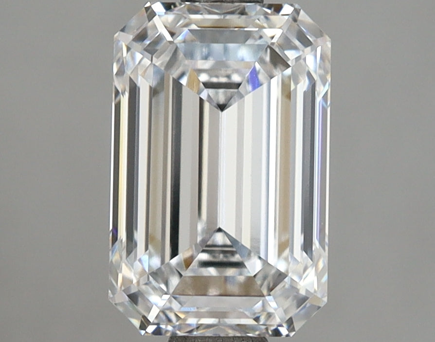 2.55 Carat Emerald Shaped, Ideal Cut, D Color, VVS1 Clarity, IGI Certified Lab Grown Diamond