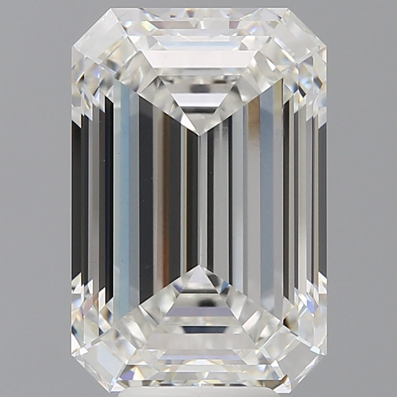 8.09 Carat Emerald Shaped, Ideal Cut, F Color, VVS2 Clarity, IGI Certified Lab Grown Diamond