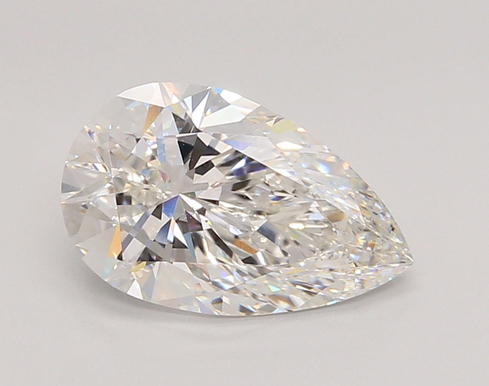 2.55 Carat Pear Shaped, Ideal Cut, F Color, VVS2 Clarity, IGI Certified Lab Grown Diamond