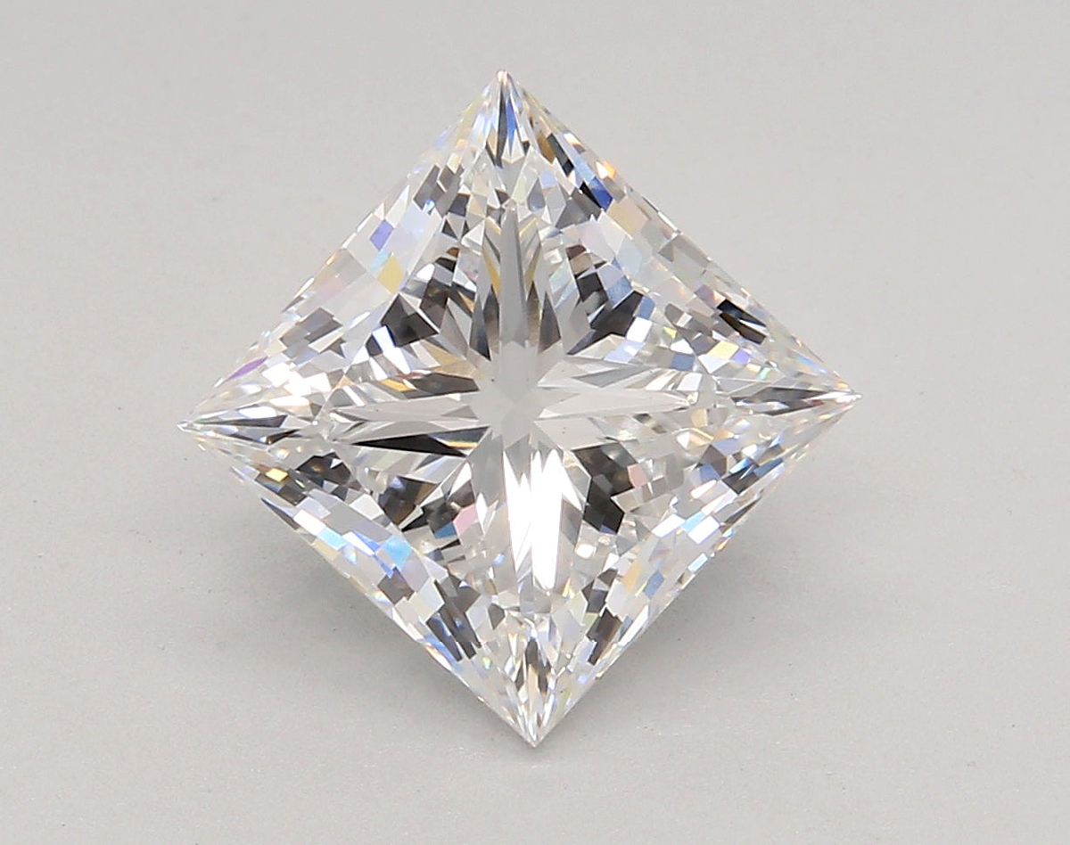 4.02 Carat Princess Shaped, Ideal Cut, D Color, VS1 Clarity, IGI Certified Lab Grown Diamond