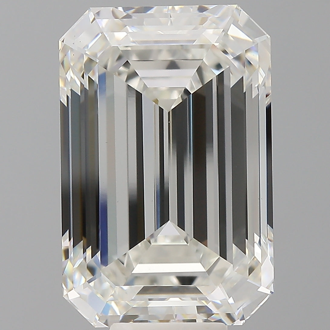 12.08 Carat Emerald Shaped, Ideal Cut, F Color, VVS2 Clarity, IGI Certified Lab Grown Diamond