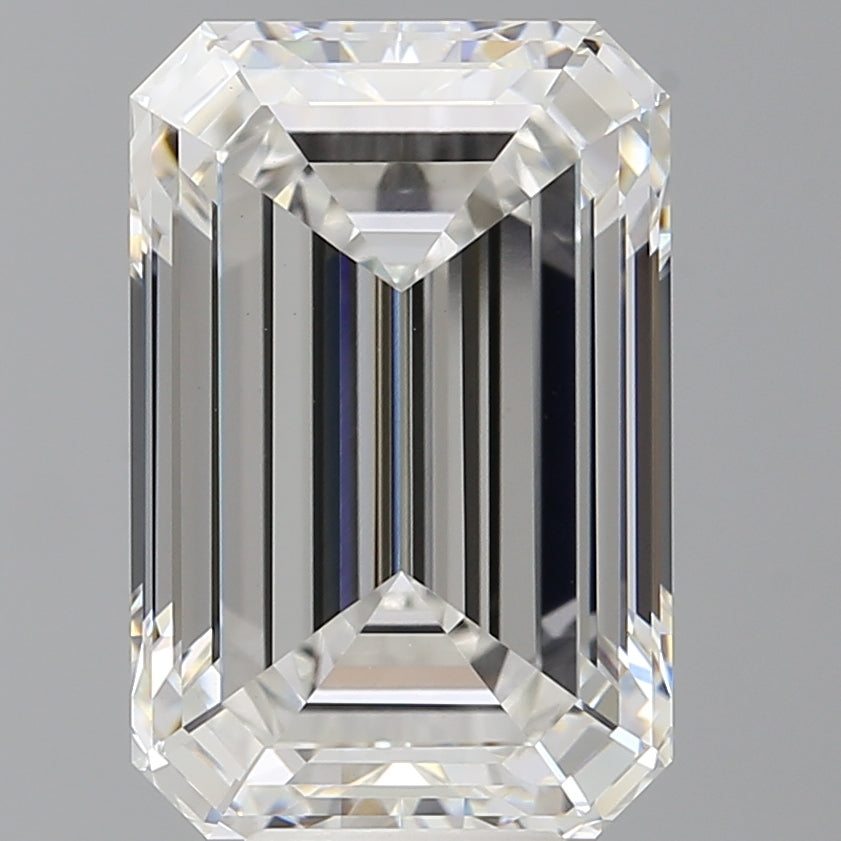 8.51 Carat Emerald Shaped, Ideal Cut, F Color, VVS2 Clarity, IGI Certified Lab Grown Diamond