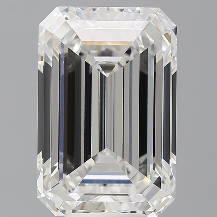 8.09 Carat Emerald Shaped, Ideal Cut, F Color, VVS2 Clarity, IGI Certified Lab Grown Diamond