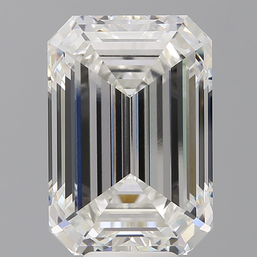 10.10 Carat Emerald Shaped, Ideal Cut, F Color, VVS2 Clarity, IGI Certified Lab Grown Diamond