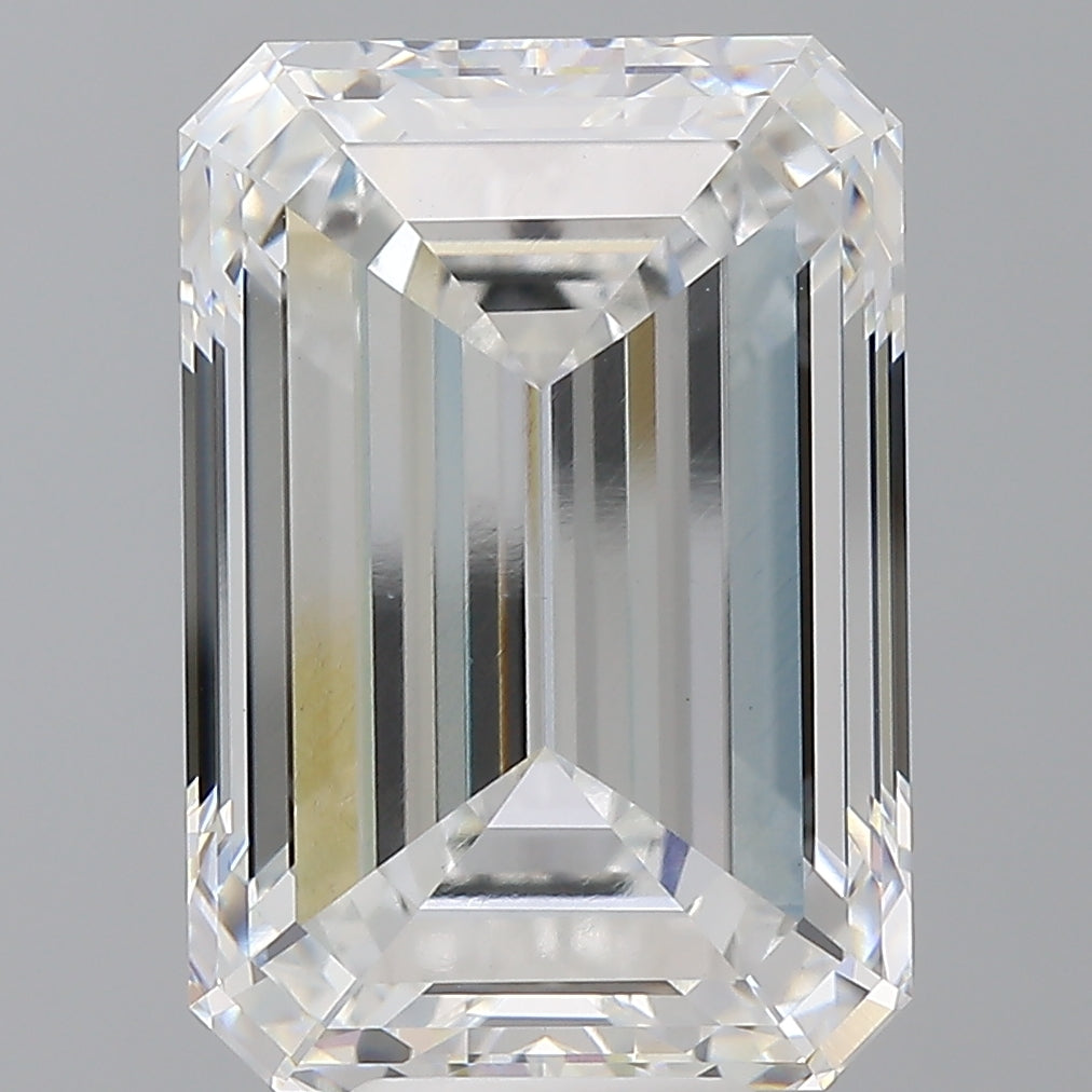 10.06 Carat Emerald Shaped, Excellent Cut, F Color, VS1 Clarity, IGI Certified Lab Grown Diamond