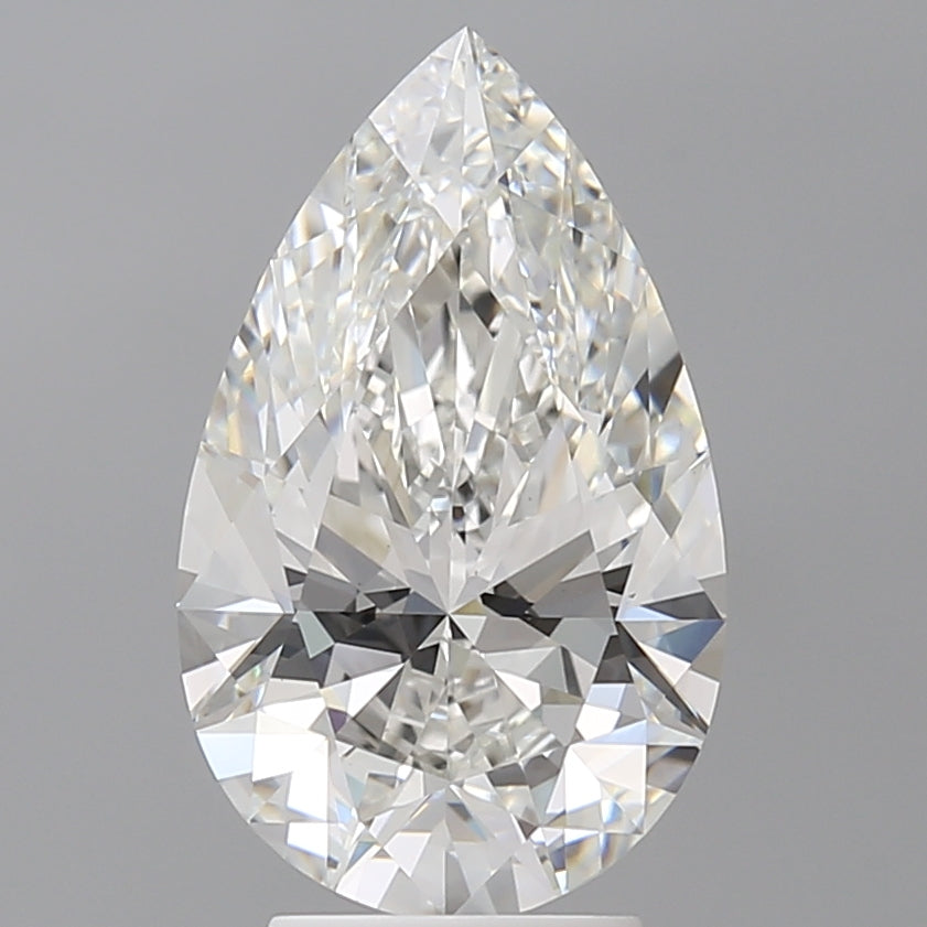 4.00 Carat Pear Shaped, Ideal Cut, F Color, VVS2 Clarity, IGI Certified Lab Grown Diamond