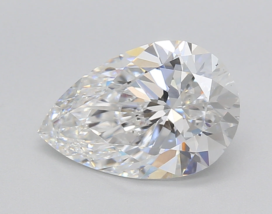 2.02 Carat Pear Shaped, Excellent Cut, D Color, VS1 Clarity, IGI Certified Lab Grown Diamond