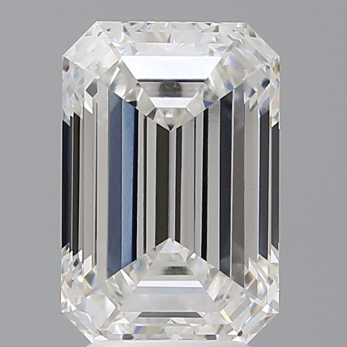 4.09 Carat Emerald Shaped, Ideal Cut, E Color, VVS2 Clarity, IGI Certified Lab Grown Diamond