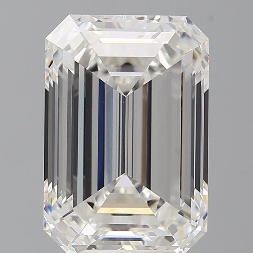 7.60 Carat Emerald Shaped, Ideal Cut, F Color, VVS2 Clarity, IGI Certified Lab Grown Diamond