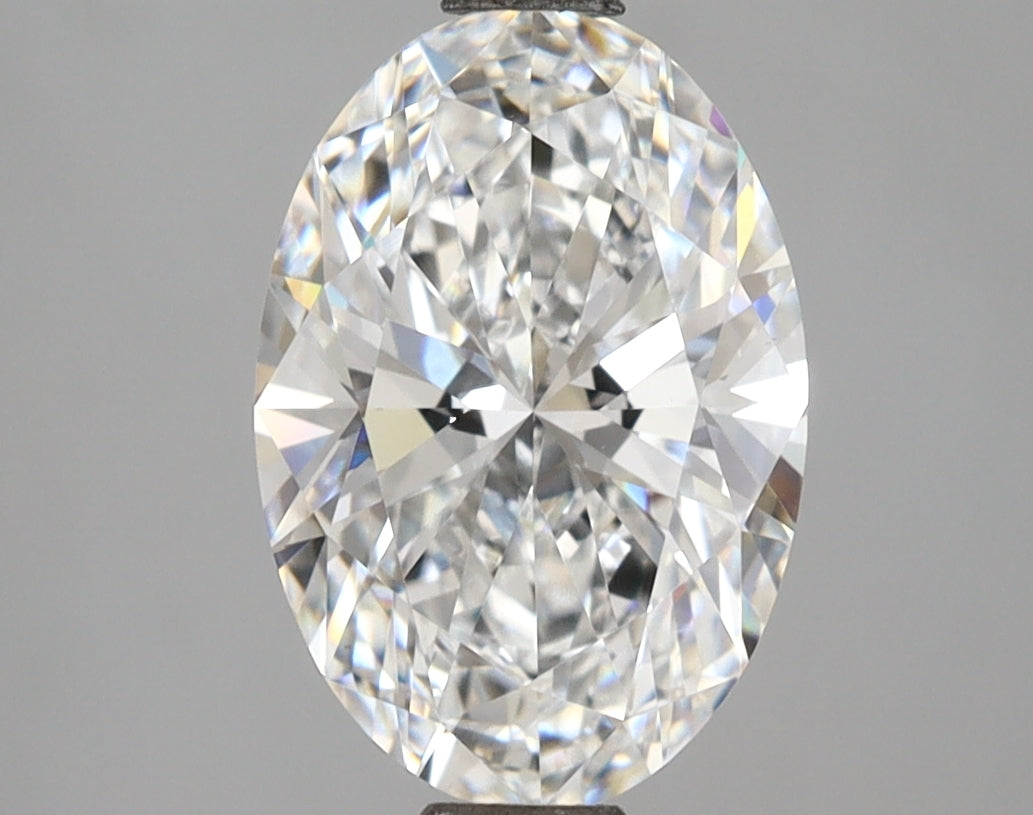 2.55 Carat Oval Shaped, Ideal Cut, D Color, VVS2 Clarity, IGI Certified Lab Grown Diamond