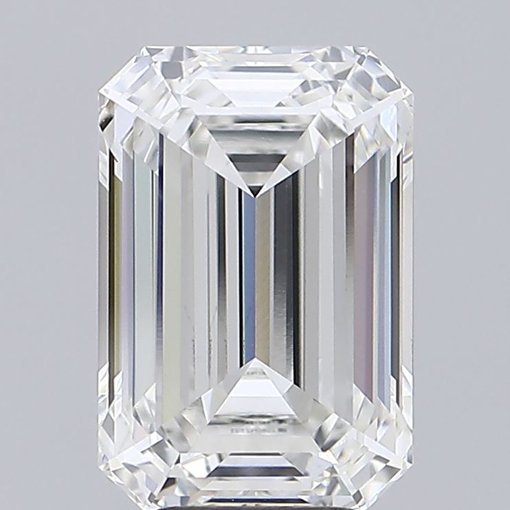 5.08 Carat Emerald Shaped, Ideal Cut, F Color, VVS2 Clarity, IGI Certified Lab Grown Diamond