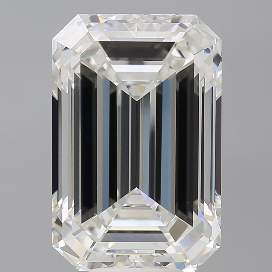 10.09 Carat Emerald Shaped, Ideal Cut, F Color, VVS2 Clarity, IGI Certified Lab Grown Diamond