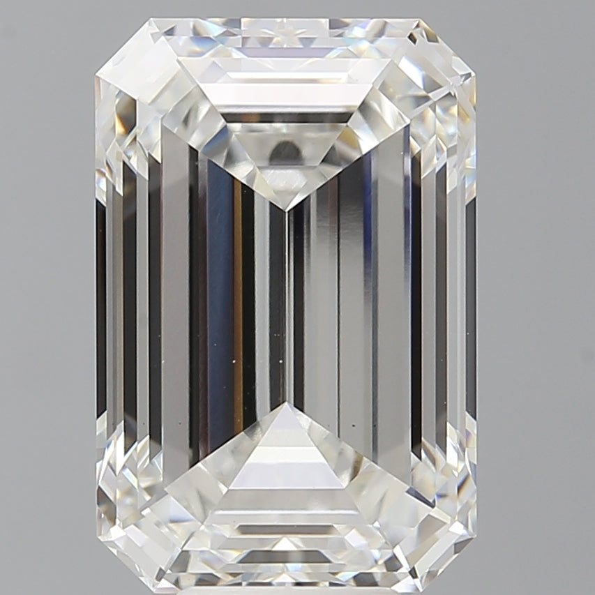 9.04 Carat Emerald Shaped, Ideal Cut, F Color, VS1 Clarity, IGI Certified Lab Grown Diamond