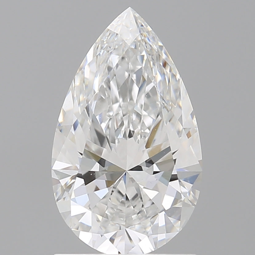 1.50 Carat Pear Shaped, Ideal Cut, E Color, VVS2 Clarity, IGI Certified Lab Grown Diamond