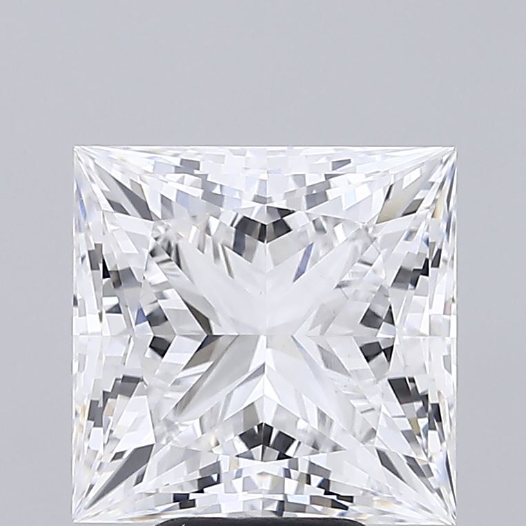 6.09 Carat Princess Shaped, Ideal Cut, D Color, VS1 Clarity, IGI Certified Lab Grown Diamond