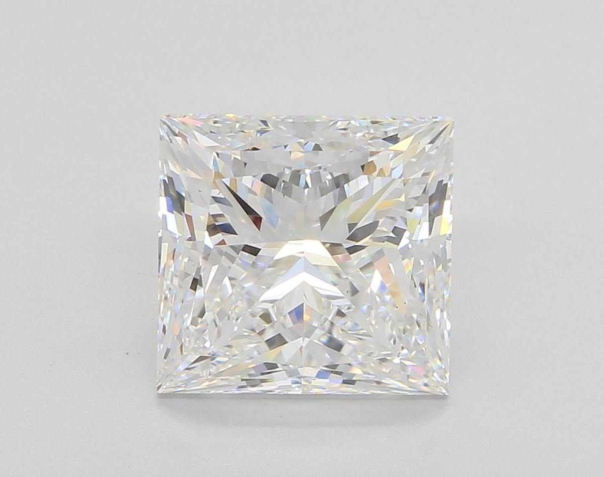 5.07 Carat Princess Shaped, Ideal Cut, E Color, VS1 Clarity, IGI Certified Lab Grown Diamond