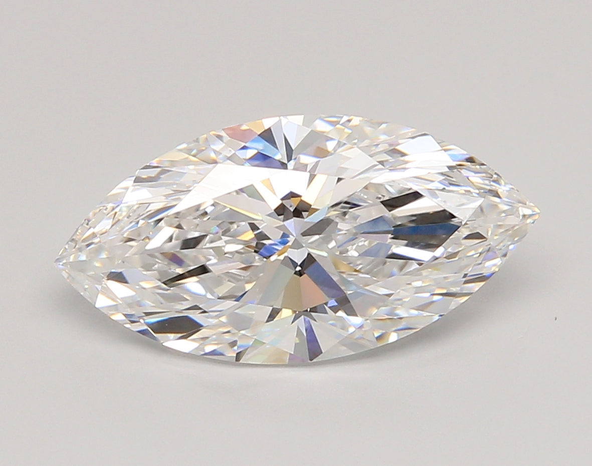 4.06 Carat Marquise Shaped, Ideal Cut, E Color, VVS2 Clarity, IGI Certified Lab Grown Diamond