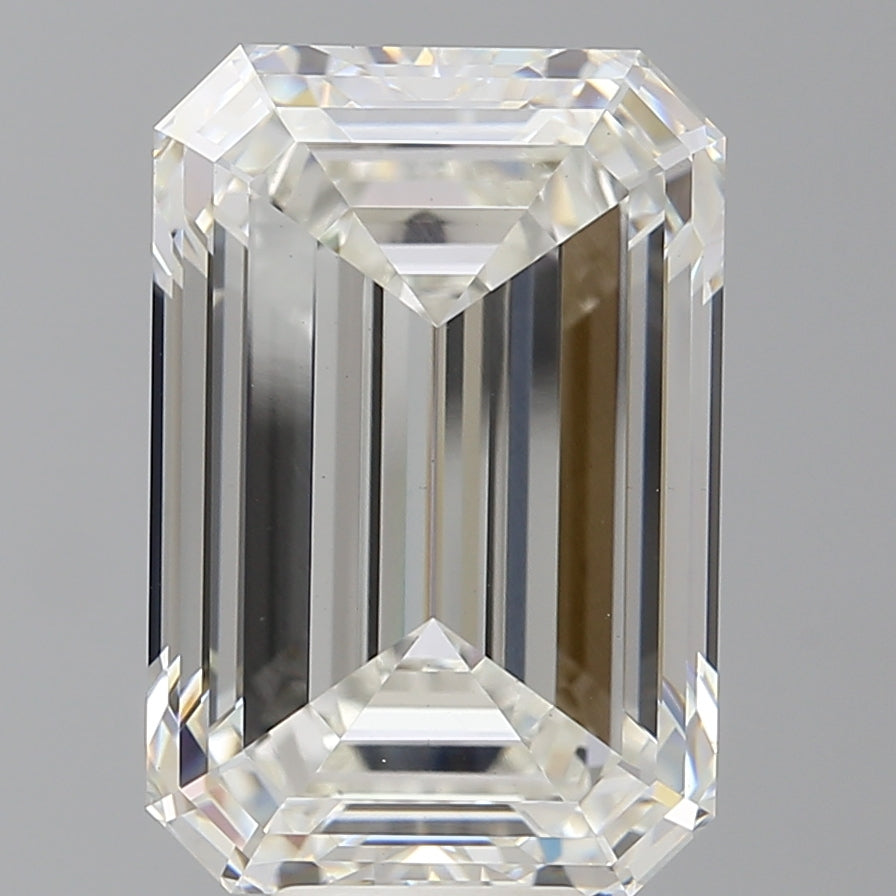 10.00 Carat Emerald Shaped, Ideal Cut, G Color, VVS2 Clarity, IGI Certified Lab Grown Diamond