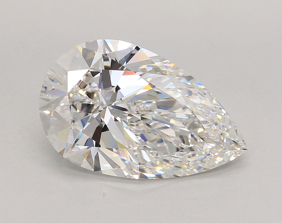 6.07 Carat Pear Shaped, Ideal Cut, E Color, VS1 Clarity, IGI Certified Lab Grown Diamond