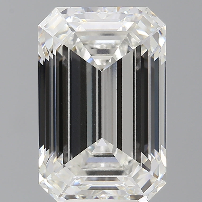 8.58 Carat Emerald Shaped, Ideal Cut, F Color, VVS2 Clarity, IGI Certified Lab Grown Diamond