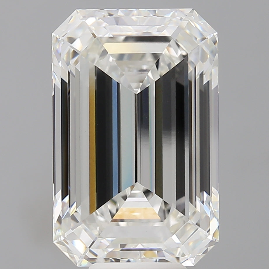 10.10 Carat Emerald Shaped, Ideal Cut, F Color, VVS2 Clarity, IGI Certified Lab Grown Diamond