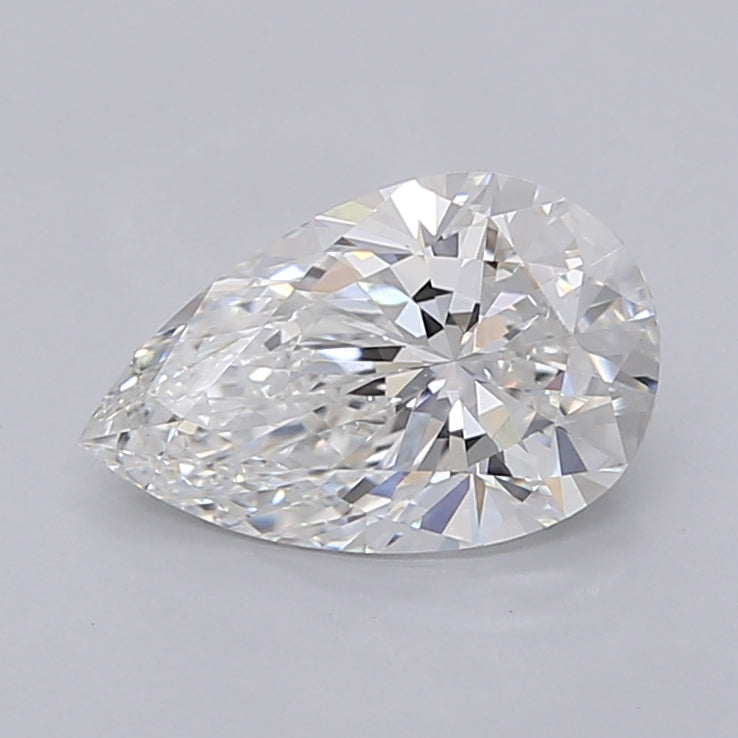 1.57 Carat Pear Shaped, Ideal Cut, E Color, VVS2 Clarity, IGI Certified Lab Grown Diamond
