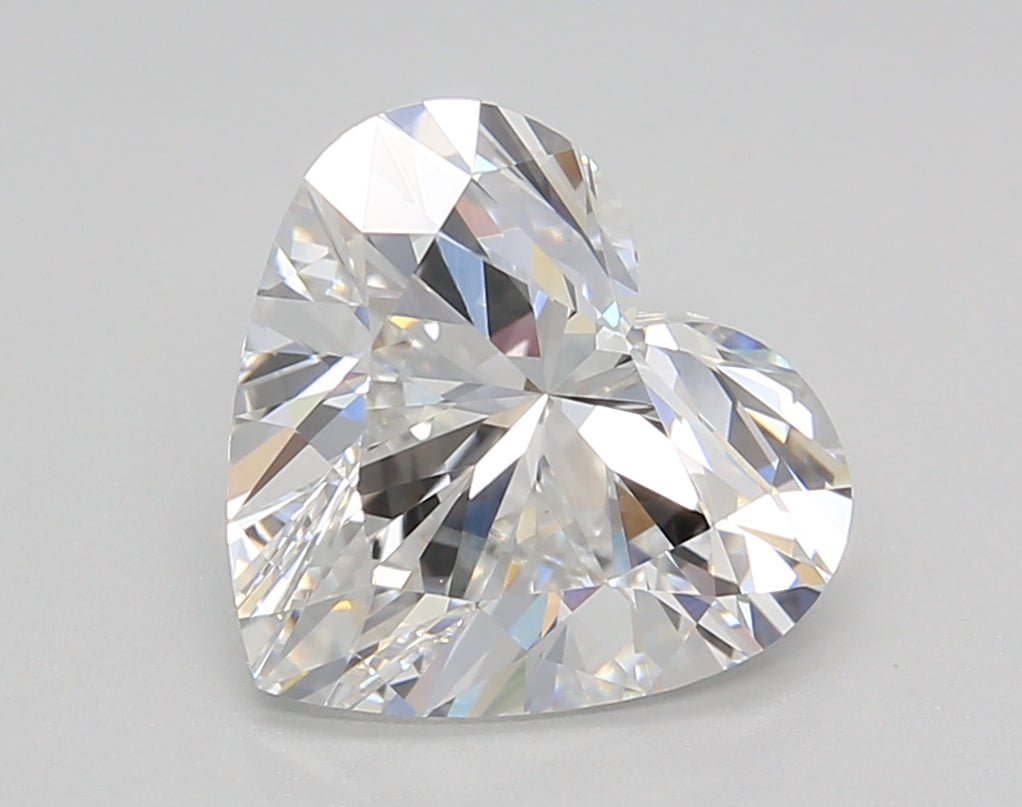 3.00 Carat Heart Shaped, Ideal Cut, D Color, VVS2 Clarity, IGI Certified Lab Grown Diamond