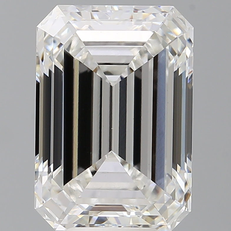 7.58 Carat Emerald Shaped, Ideal Cut, F Color, VVS2 Clarity, IGI Certified Lab Grown Diamond