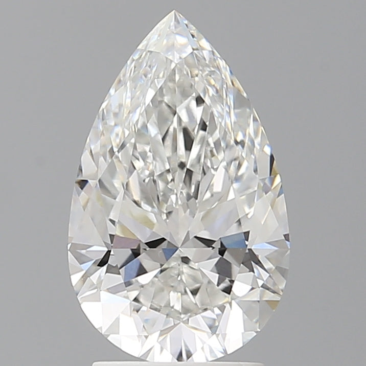 2.57 Carat Pear Shaped, Ideal Cut, F Color, VVS2 Clarity, IGI Certified Lab Grown Diamond