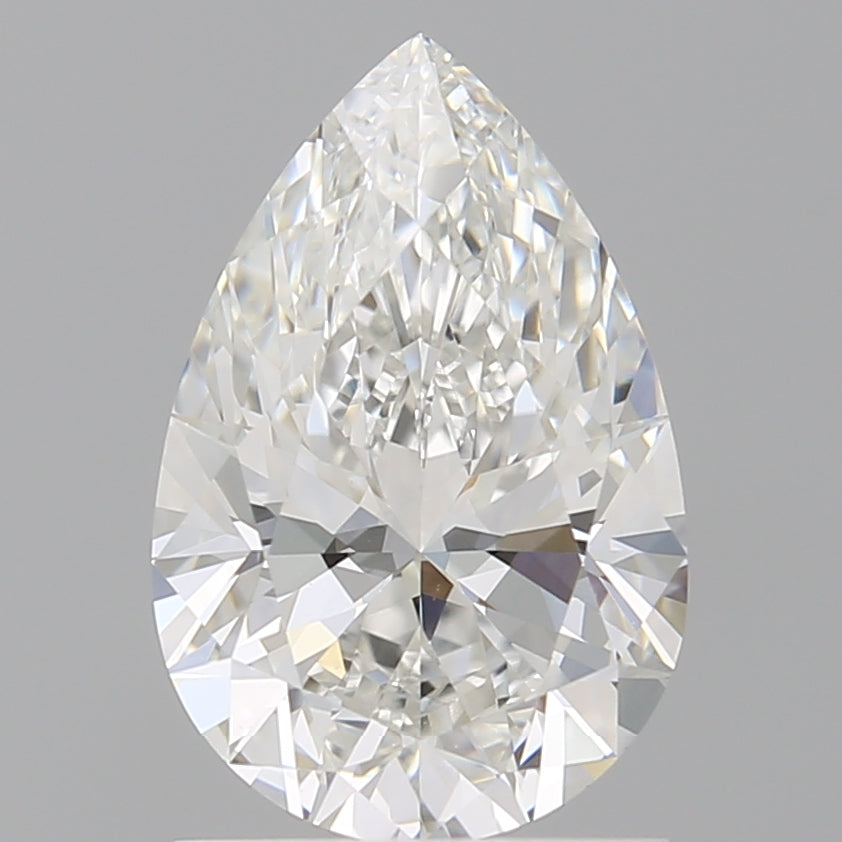 1.54 Carat Pear Shaped, Ideal Cut, F Color, VVS2 Clarity, IGI Certified Lab Grown Diamond